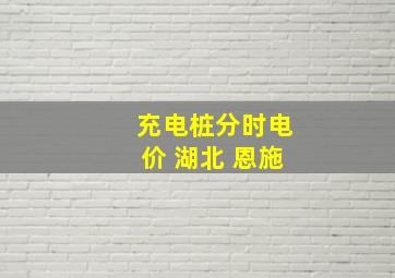 充电桩分时电价 湖北 恩施